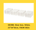Skubb, Shoe Box, White, 22*34*16Cm ,4 Pieces, From Ikea - Shoe Rack. 