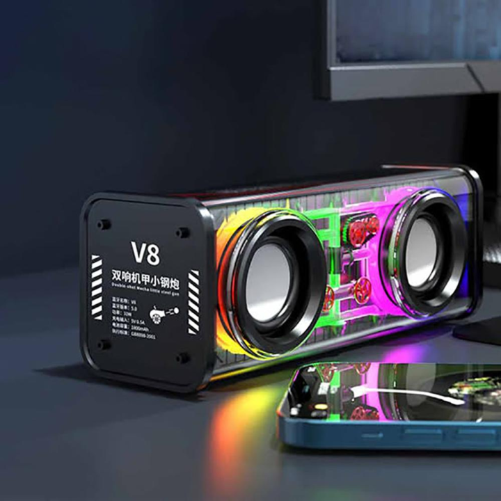 V8%20Mecha%20Transparent%20RGB%20Light%20Bluetooth%20Speaker%20-%20Portable%20Wireless%205.0%20Sound%20-%20Image%203
