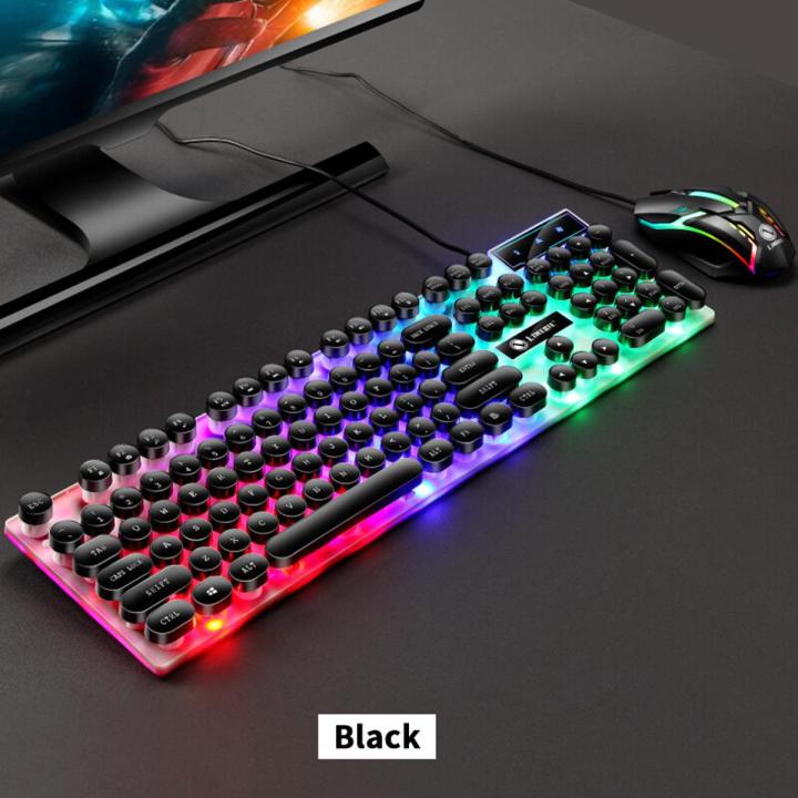 【Free Gift】GTX3000 Backlit Gaming Keyboard Mouse Combo Mechanical Feel Computer Gaming Set LED Backlight USB Keyboard Mouse Set Backlit Full Size 键盘 鼠标 Papan Kekunci Wire Tetikus Win XP/7/8/10 For PC/Laptop