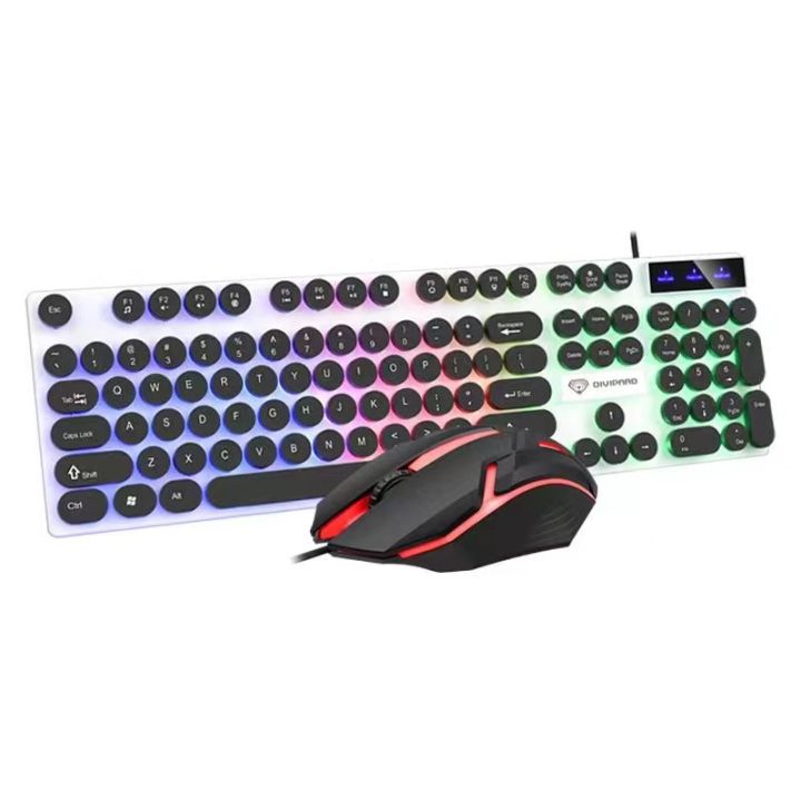 Gaming Keyboard, Colorful Backlit 87 Keys USB Connection Wired Keyboard for Office