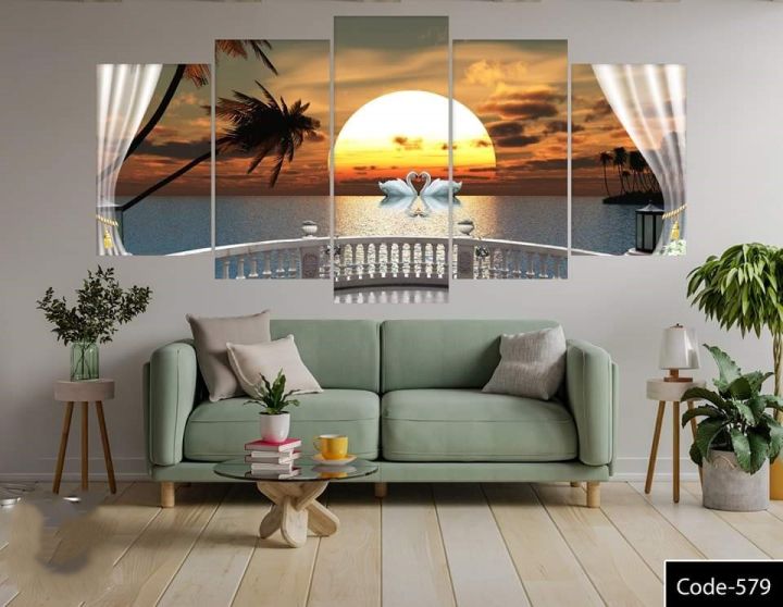5Pcs In 1 Set Wall Canvas Art printing | Daraz.com.bd