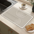 Diatom Mud Kitchen Pad Countertop Drainage Wash Free Drying Pad Coffer Machine Mat Tea Table Insulation PadTableware Drying Pad.