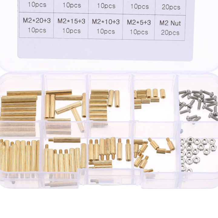 KOGEEK%20Spacing%20M3/M2%20Screw%20Cylindrical%20Brass%20Threaded%20Pillar%20PCB%20Hex%20Standoff%20Spacer%20Male%20to%20Female%20DIY%20Set%20Stainless%20Steel%20Nut%20Assortment%20Mounting%20Hardware%20Kit%20-%20Image%204