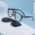 2023 Round Frame Retro Man Magnetic Suction Sunglasses Fashion Anti Blue Light Optical Glasses UV400 Sunglasses Man. 