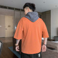 Summer 2022 New Hooded Sweatshirt Short Sleeve T-Shirt Men's Hoodie Student Korean Version Casual Trend Clothes Men.