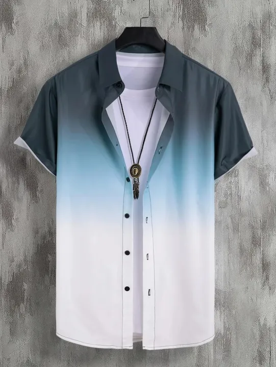 2023%20Cross-border%20Hawaiian%20Men's%20Short%20Sleeve%20Shirt%20Gradient%20Color%20Pocket%20Single%20Breasted%20Beach%20Casual%20Shirt%20-%20Image%202