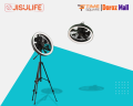 JISULIFE FA17 Outdoor Camping Ceiling Fan LED Light With Small & Large Stand- Time Square.