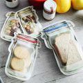 【Exclusive Offer】 5PCS Reusable Mason Jar Bottles Bags Nuts Candy Cookies Bag Waterproof Seal Fresh Food Storage Bag Snacks Sandwich Zip Lock Bags.
