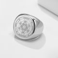 Simple 18k gold plated chunky rings jewelry wholesale bulk vintage championship stainless steel signet men engraved ring blanks.