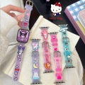 New Kawaii Sanrio Cartoon Hello Kitty Apple Watch Strap Cute My Melody Kuromi 3D Print IWatch Full Range Replacement Girl Gifts. 