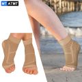 1Pair Ankle Brace Compression Sleeve - Relieves Achilles Tendonitis, Joint Pain. Plantar Fasciitis Sock with Foot Arch Support. 