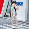 Boys Summer Short Sleeve Suit Jacket Shorts Formal Dress Kid Solid Color Blazer Wedding Clothes Set Child Tuxedo Toddler Costume. 