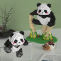 Compatible with LEGO China Giant Panda Building Blocks Flower Flower Meng Lan Puzzle Assembly Children's Day Birthday Gift Toy. 