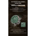 NAVIFORCE NF8023 Green PU Leather Analog Watch For Men - Silver & Green. 