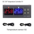 2X STC-3008 Dual Digital Incubator Thermostat Display Temperature Controller 12V. 