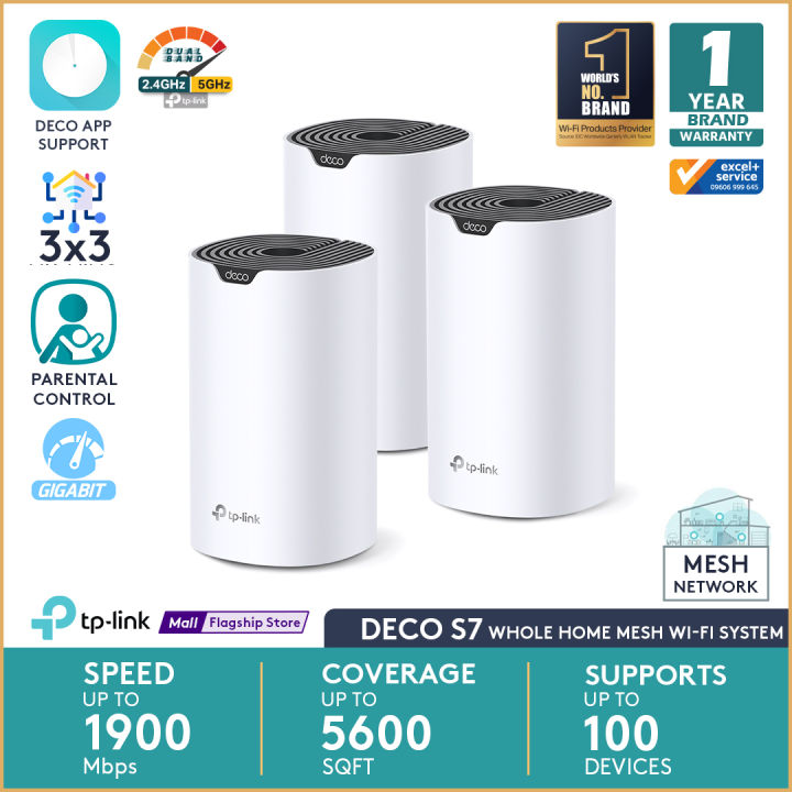 TP-Link%20Deco%20S7%20AC1900%203%20Pack%20Whole%20Home%20Mesh%20Wi-Fi%20System%20Smart%20Router%20100%20Device%20Capacity%201900%20Mbps%20Dual-Band%20with%20Gigabit%20Ports%20-%20Image%202
