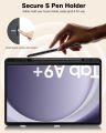 Flip Cover for Samsung Galaxy Tab A9 Plus 11 inch case, Soft Flexible Flip Case Cover with S Pen Holder for Samsung Galaxy Tab A9+ 11 inch with Auto Sleep Wake - Trifold Black / Blue.
