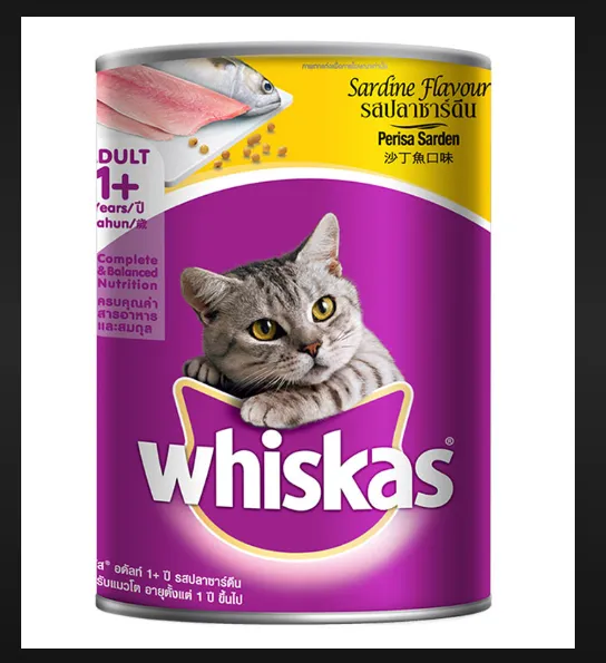 WHISKAS 1+ Adult Cat Can Food – Mackerel Sardine in (400gm
