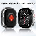 Glass+Cover For Apple Watch case Ultra 9 8 7 6 SE 5 iWatch Screen Protector Apple watch serie 49mm 44mm 40mm 41mm 45mm 42mm 38mm.