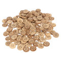 Round Buttons, Smoothing Durable 150Pcs Wooden Buttons for Sewing. 