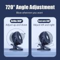 Portable USB Table Fan Clip-on Type Rechargeable Cooling Mini Ultra Quiet Desk Fan 720 Degree Rotation Adjustable Clip-on Fan.