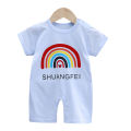 【LuckyBabyFans Store】(New) baby rompers cotton cartoon printing newborn crew neck short-sleepted rompers color. 
