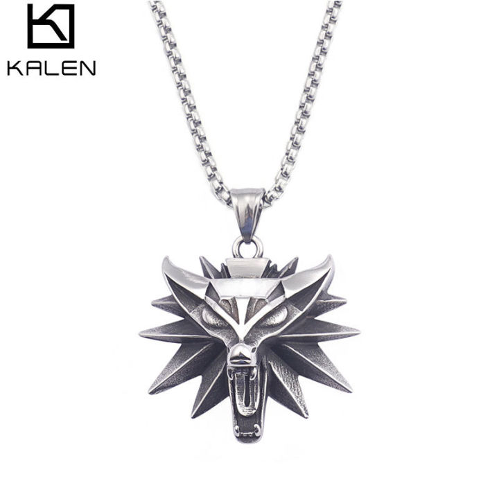 Movie Accessories Witcher 3 The Witcher 3 Wolf Head Necklace Pendant AliExpress Necklace Wholesale