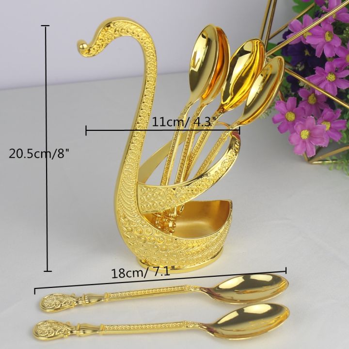 Swan%20Dinnerware%20European%20Style%20Gold%20Finish%20Metal%20Cake%20/Coffee%20Spoon%20Fork%20Set%20Tableware%20For%20Home%20Table%20Decor%20-%20Image%205
