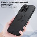Luxury Cloth Leather Deer Head Pattern Case for iphone 15 14 13 12 11 Pro X XR XS Max 16 Plus Shockproof Soft Back Shell Cover. 