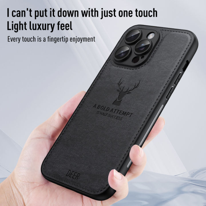 Luxury%20Cloth%20Leather%20Deer%20Head%20Pattern%20Case%20for%20iphone%2015%2014%2013%2012%2011%20Pro%20X%20XR%20XS%20Max%2016%20Plus%20Shockproof%20Soft%20Back%20Shell%20Cover%20-%20Image%202