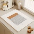 Placemat Super Absorbent Dish Drying Mat Diatomaceous Quick Dry Draining Mat Non-slip Drain Pad Kitchen.