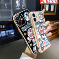 JIUMOO Case For vivo V25 5G V25 Pro 5G V25E X80 Lite S15 Pro 5G Case Cartoon Doraemon Pattern Shockproof Luxury Plating Phone Cases Square Edge Soft Silicone Case Full Cover Camera Lens Protection Shell. 