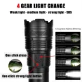 20000LM Most Powerful LED Flashlight Super Bright Long Range Torch Type-C Charging Tactical Flashlight With Power Display. 