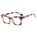 Vintage Design Reading Glasses Designer Glasses Eye Tea Color Eyeglasses Leopard Print Square Frame Optical Glasses for Women. 