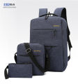 Computer school bag, USB charging port, casual large-capacity backpack, three-piece set, mid-to-high-end business backpack, multi-functional.