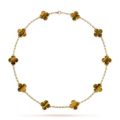 【In-demand】 Direct Supply Yellow Black Agate Ten Flower Necklace Double-Sided Four-Leaf Clover Clavicle Chain NOVEMBER'S Luxury. 