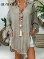 Long Sleeve Oversize Linen Shirt Women White Button Down Shirt Loose Casual Cotton Blouse Womens Tops and Blouses Shirts Blusas. 
