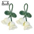 Hand-woven Pendants 2 Pcs Flores Convallariae Knitted Contrast Color Soft Fabric Diy Material Shoulder Bag Schoolbag Decor Car Interior Pendant Meaningful Gift Pendants. 