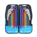 18PCS Ball End Hex Key Wrench Set Multicolor Long Arm Metric & SAE Wrenches Industrial Grade Chrome Vanadium Steel Hex Key Allen Wrench with Holding Case. 
