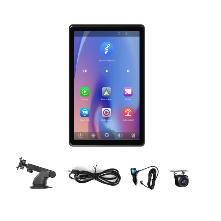 Wireless Carplay Screen 8" Portable Car Radio with Android Auto Portrait and Landscape Screen