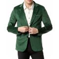 Green Velvet Blazer Jacket Men 2023 Autumen New Single Breasted Notched Lapel Dress Blazers Mens Solid Color Sports Coat Male. 