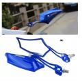 1101 Looking Glass For Motorcycle Most Bike Universal Model Mirror Blue 2Pcs.