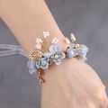 Wrist flower Pearl Crystal Corsage Bridesmaid Children Hand Flower Marriage Beautiful Bride Wedding Bracelets Girls Jewelry. 