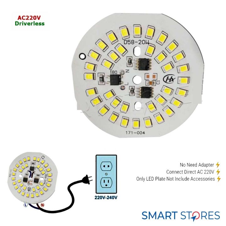 AC220V LED lamp plate 20W round No need driver Smart IC bulb lamp For DIY White LED Floodlight Spotlight
