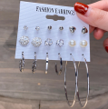 Trendy 12 Pairs = 24 Pcs Crystal Stud Earrings for Women New Collection - Square Ball Heart Small Earrings for Girls Simple Stylish - Earring for Women - Kaner Dul. 