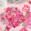 100Pcs/Box Sanrio Kawaii Stickers Mymelody Kuromi Cute Anime Cartoon Decoration Stickers Stationery Transparent DIY Waterproof PVC Stickers for Children Girls Toys Gifts. 