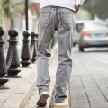 Men's Brand Jeans High Quality Gray Mens Retro Baggy Jeans Hip Hop Loose Skateboard Denim Pants Brand Clothes Size 28-48. 