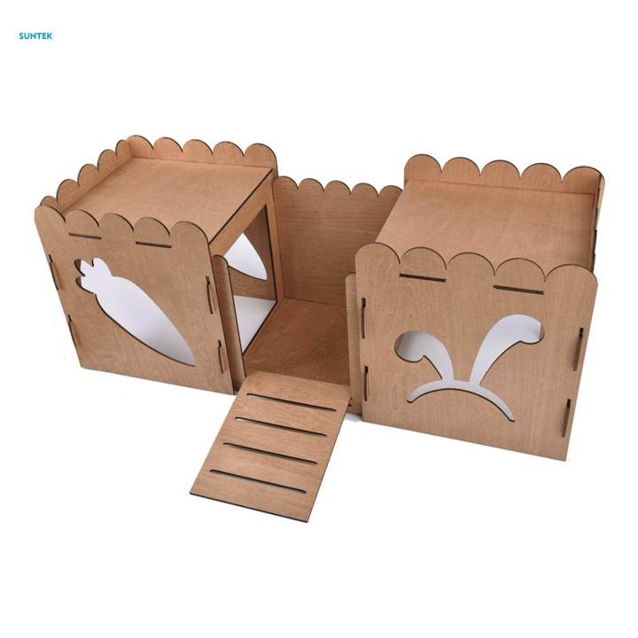 Wooden%20Rabbit%20Castle%20Hideout%20Guinea%20Pig%20Small%20Animal%20Shelter%20Hamster%20House%20-%20Image%204