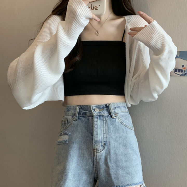 Summer%20Fashion%20Short%20Knitted%20Sunscreen%20Cardigan%20Women%20Solid%20Color%20Long%20Sleeve%20Thin%20Smock%20-%20Image%207
