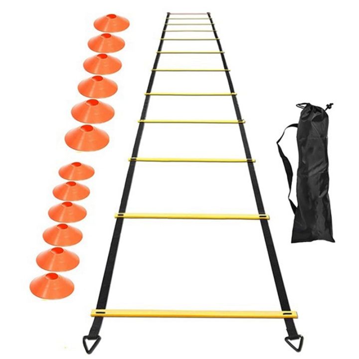 JAERBEE%20Agility%20Ladder%20Set%2020Ft%20Adjustable%20Speed%20Training%20Ladder%20with%2012%20Football%20Training%20Disc%20for%20Soccer,%20Sports%20Training%20-%20Image%202